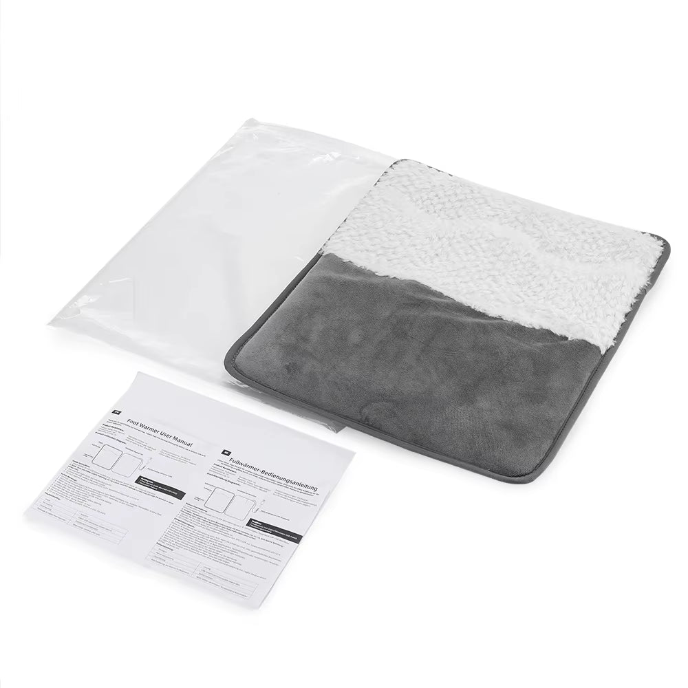 Winter Electric Foot Heating Pad USB Charging Soft Plush Washable Foot Warmer Heater Improve Sleeping Household Foot Warming Mat